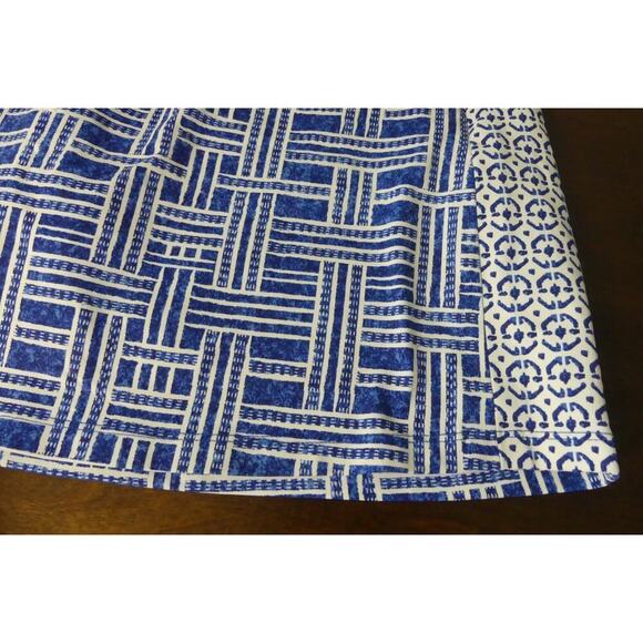 J Mclaughlin Tennis Skirt Sz L Golf Pickleball Skort Pockets Blue Basket Weave - Picture 2 of 9